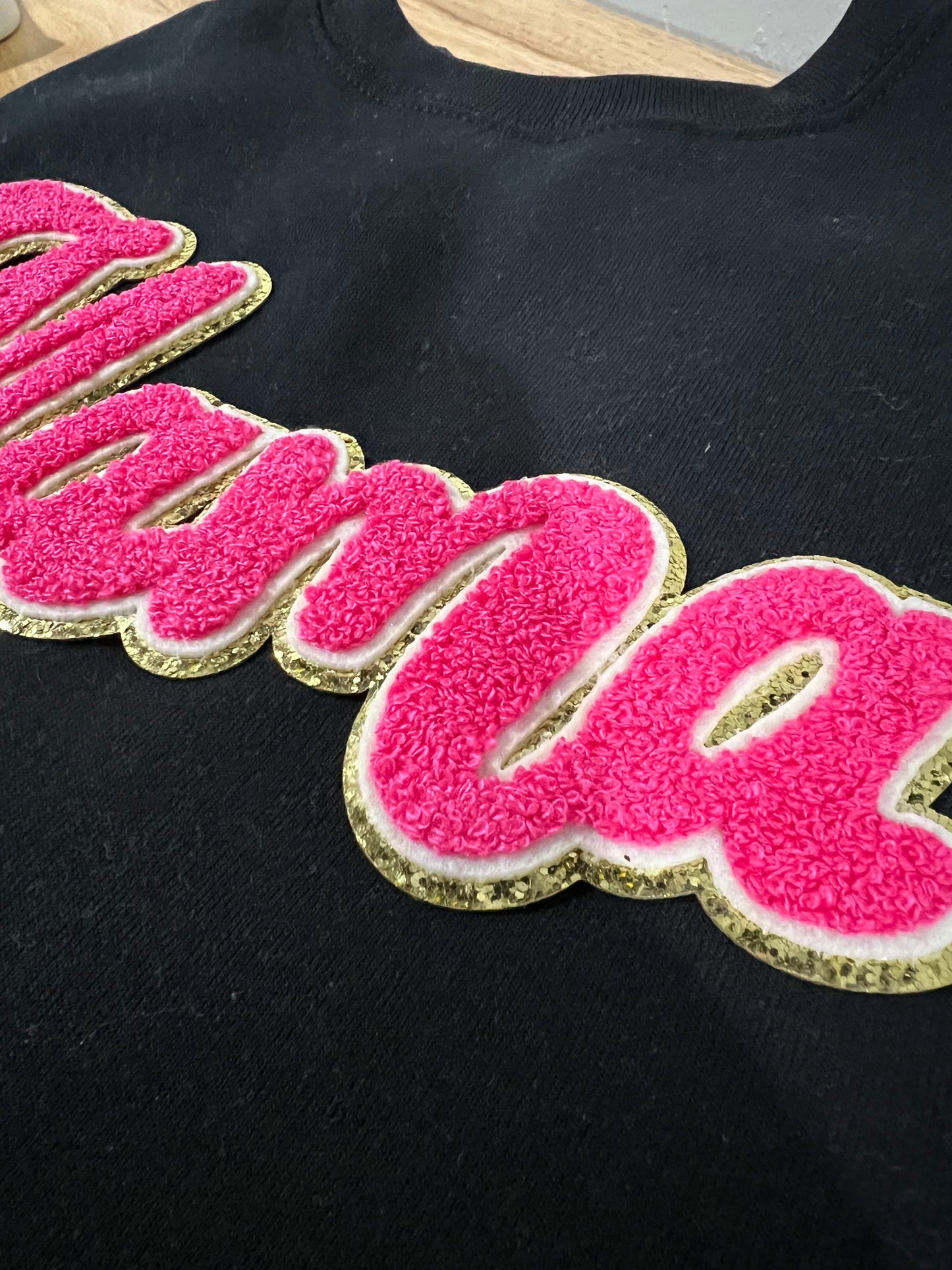 MAMA Chenille Pink Crewneck-2