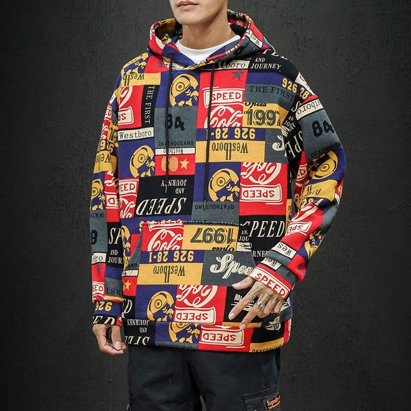 Hip Hop Men Hoodies Spring Autumn Casual Printing Hoodies Sweatshirts Men Oversized loose Hoodies