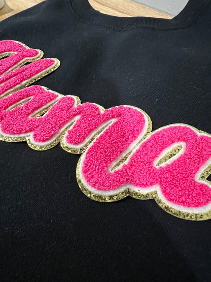MAMA Chenille Pink Crewneck-2