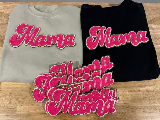 MAMA Chenille Pink Crewneck-1