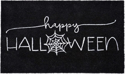 17" X 29" Black And White Halloween Halloween Happy Halloween Outdoor Coir Door Mat