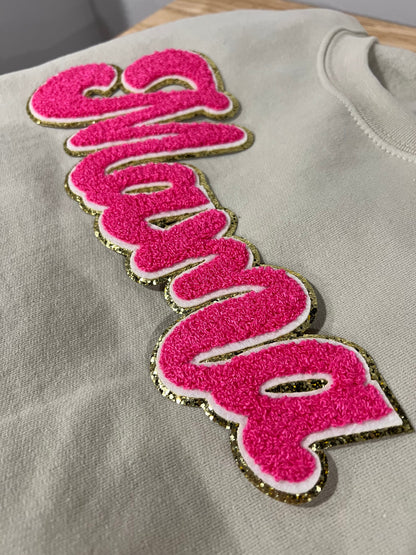 MAMA Chenille Pink Crewneck-3